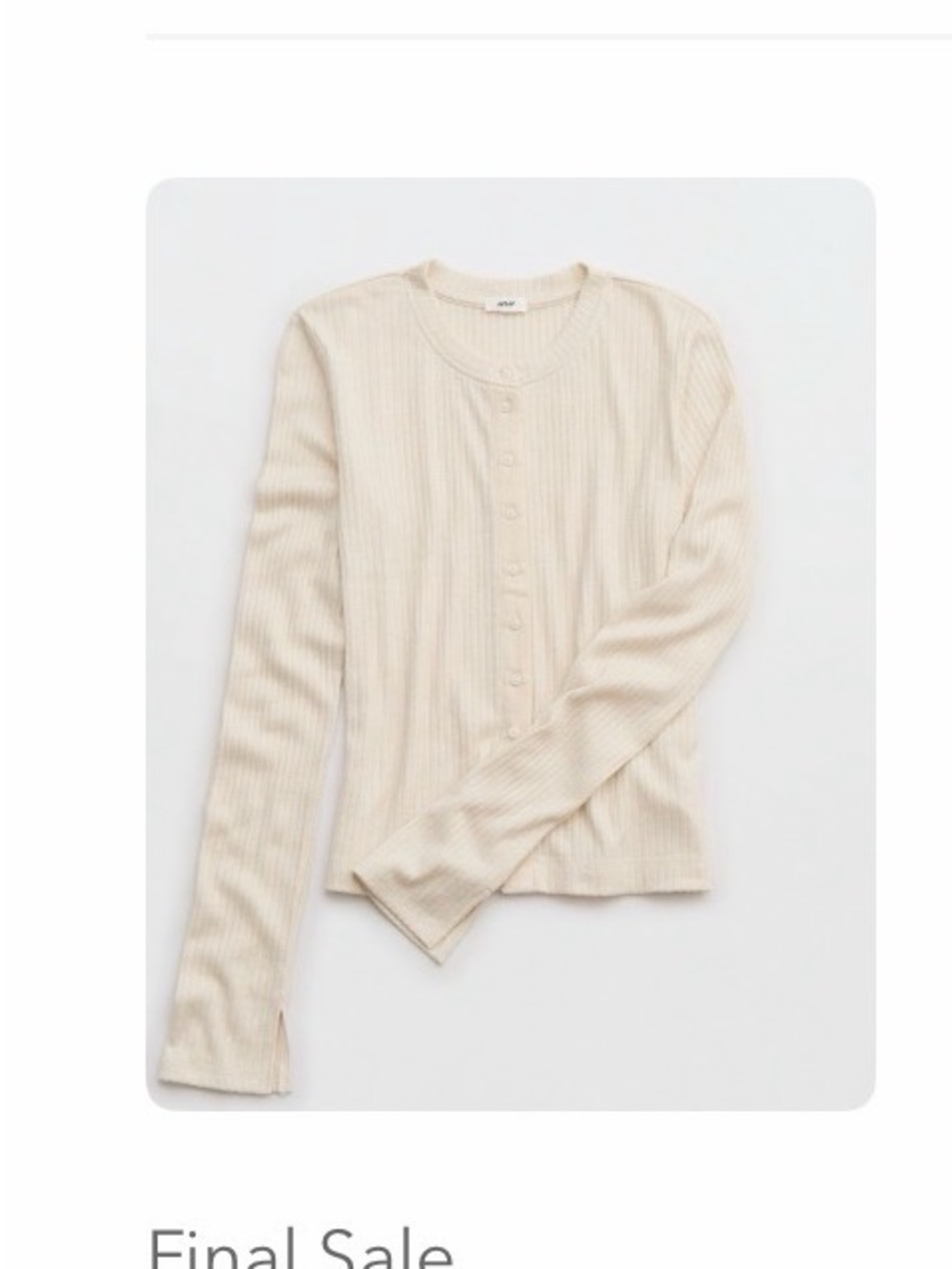 Brand new with tags Aerie Cardigan Tee Shirt in Heather Frost, size Medium